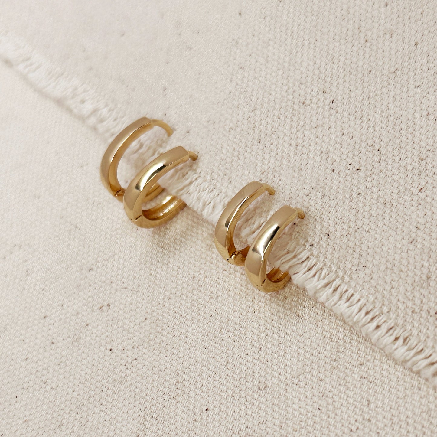 18k Gold Filled Slightly Oval Shape Polished Hoop Earrings