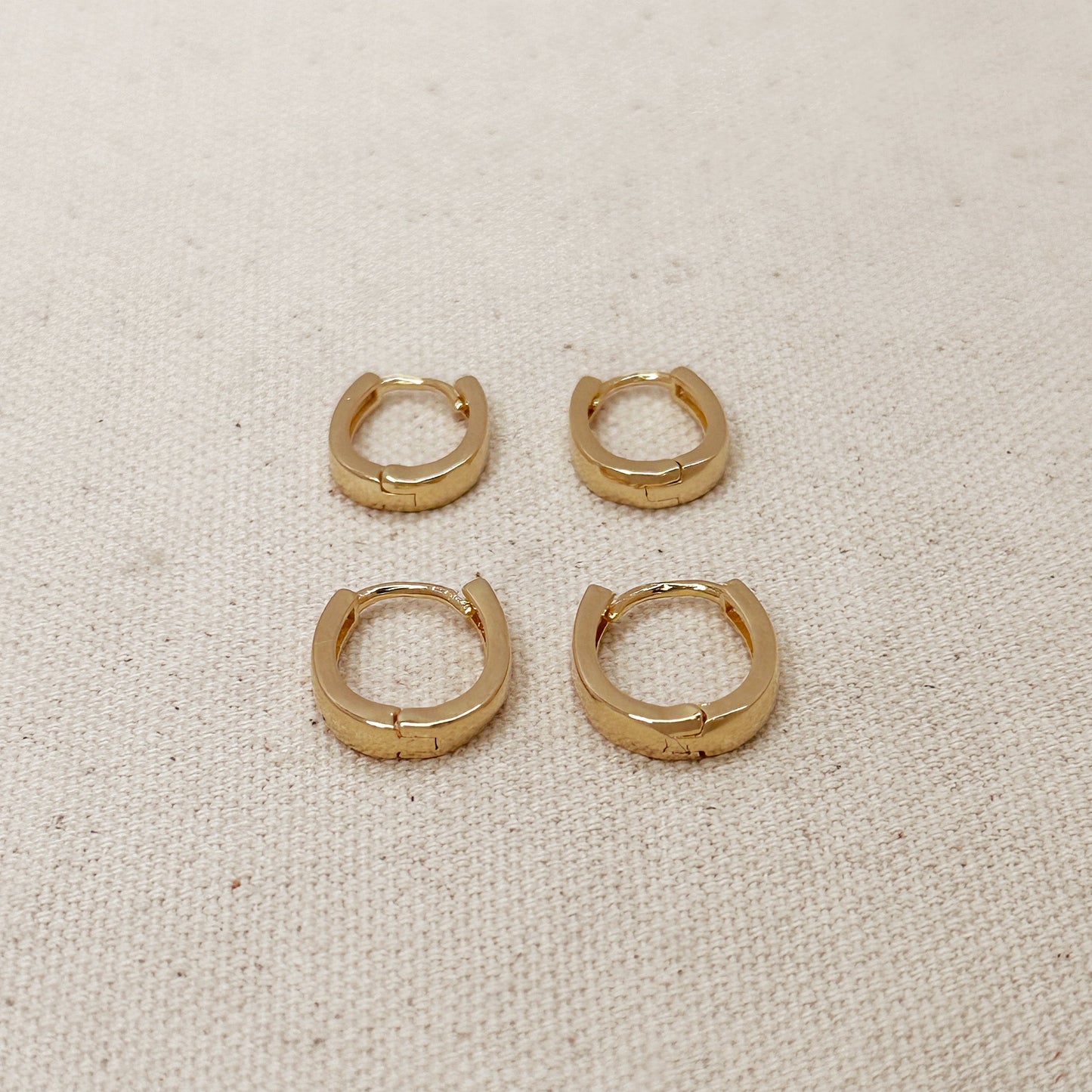 18k Gold Filled Slightly Oval Shape Polished Hoop Earrings