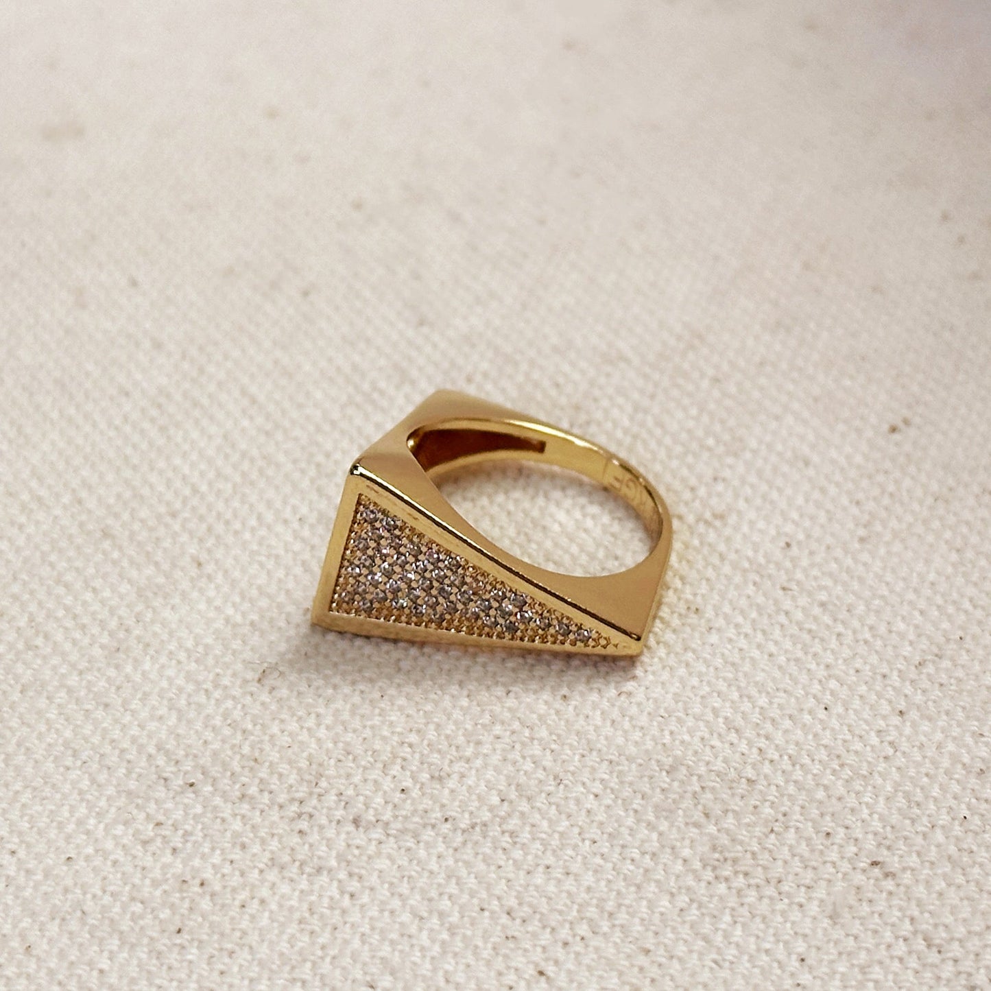 18k Gold Filled CZ Geometric Ring