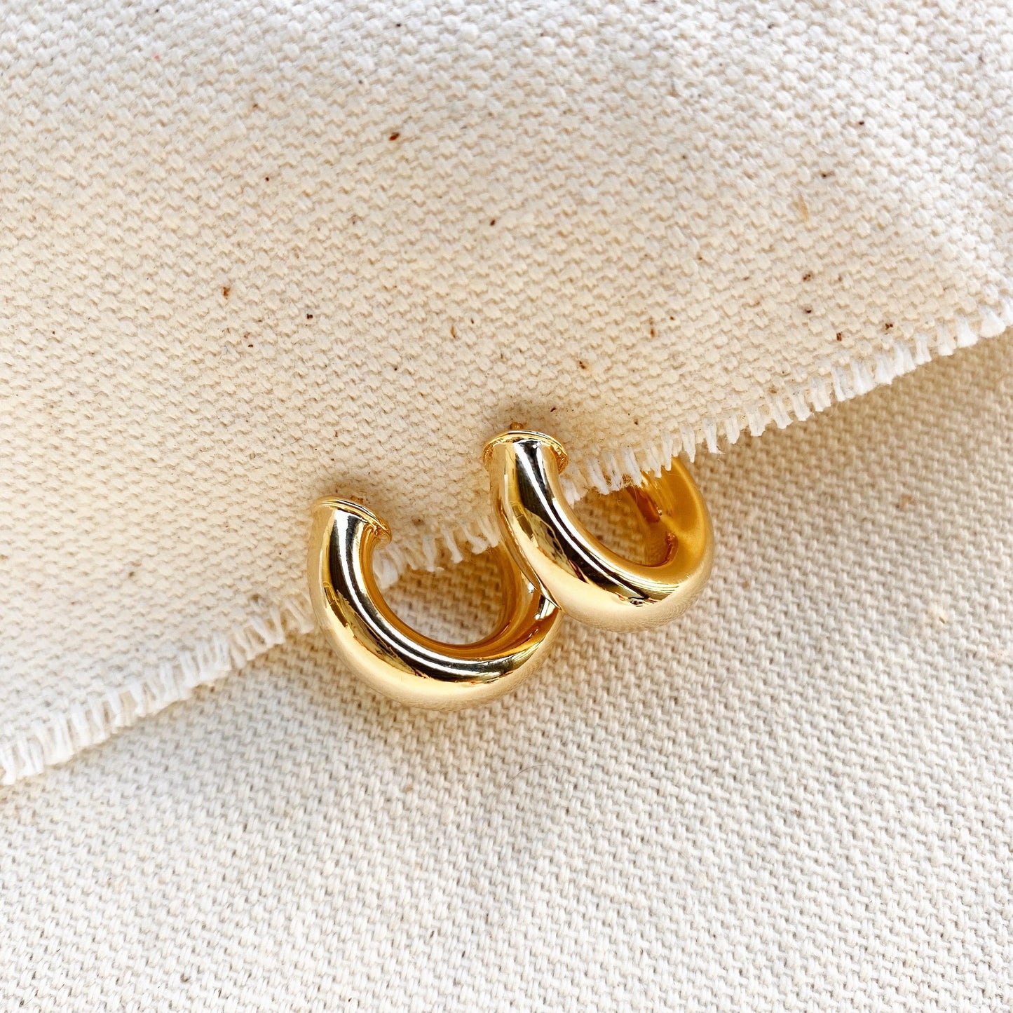 GoldFi Mini Chubby C Hoop Earrings