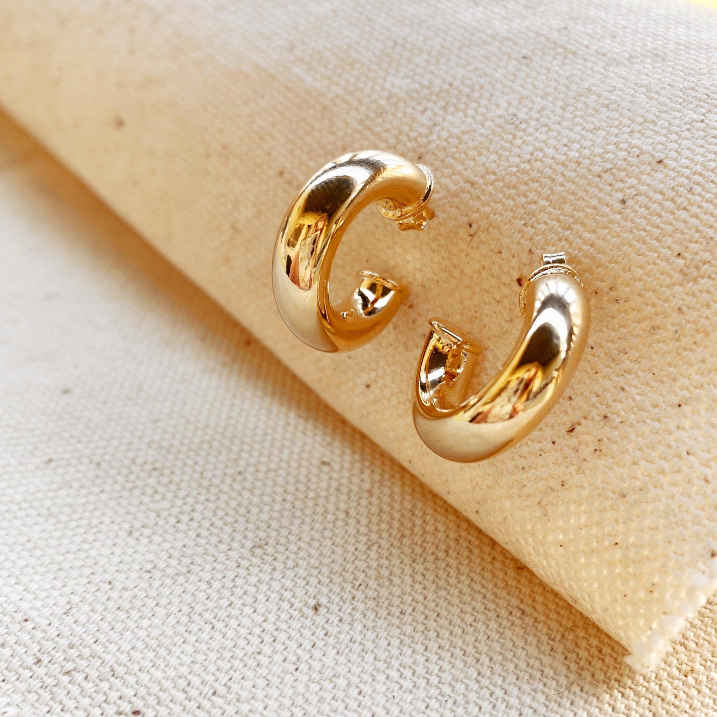 GoldFi Mini Chubby C Hoop Earrings