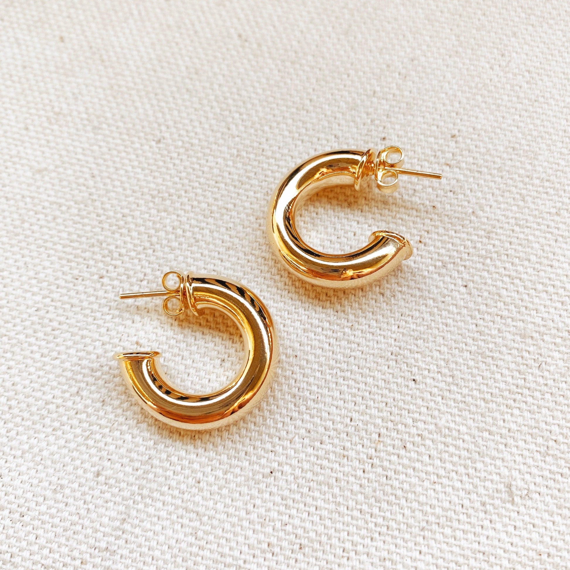 GoldFi Mini Chubby C Hoop Earrings