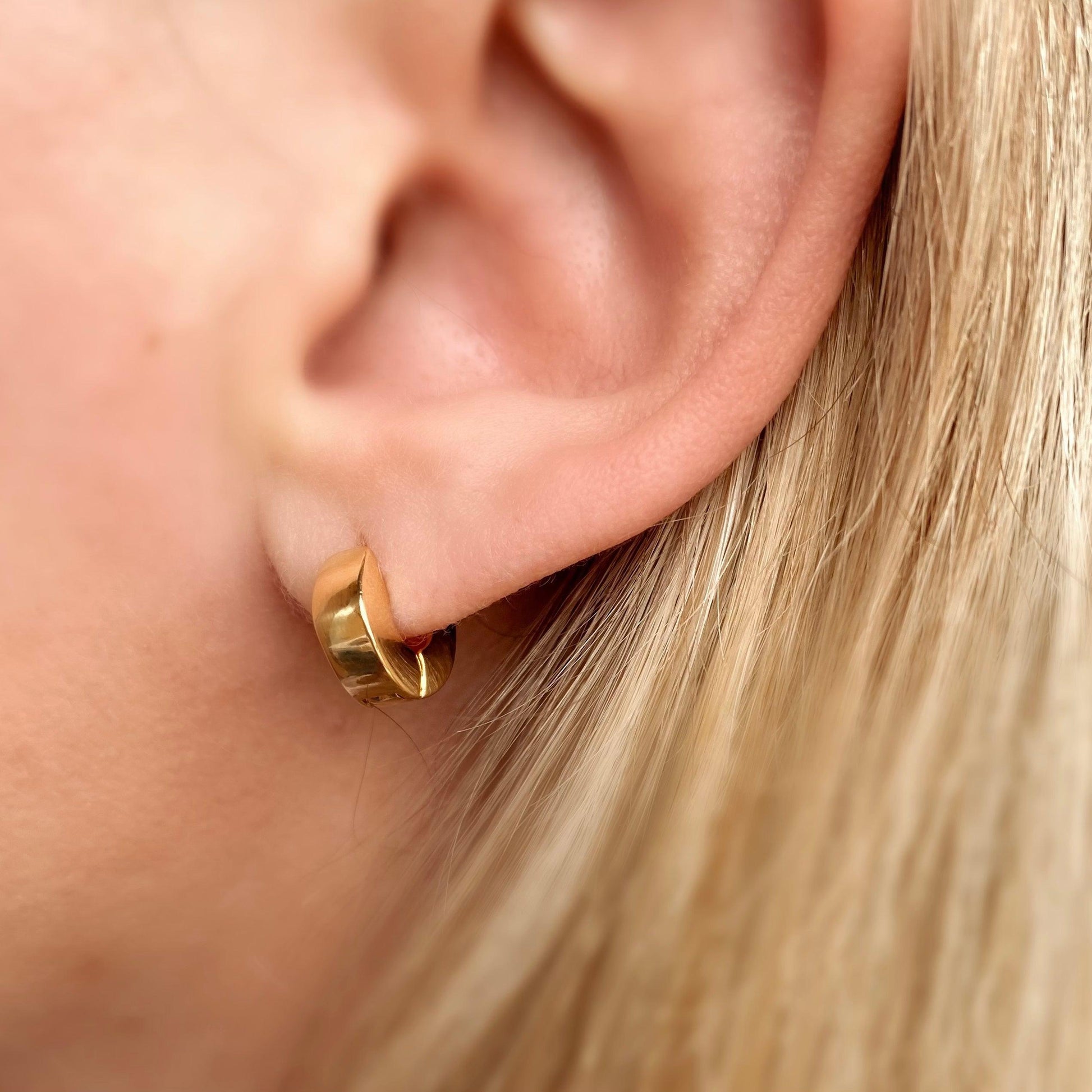 GoldFi Mini Tiny Chunky Clicker Earrings