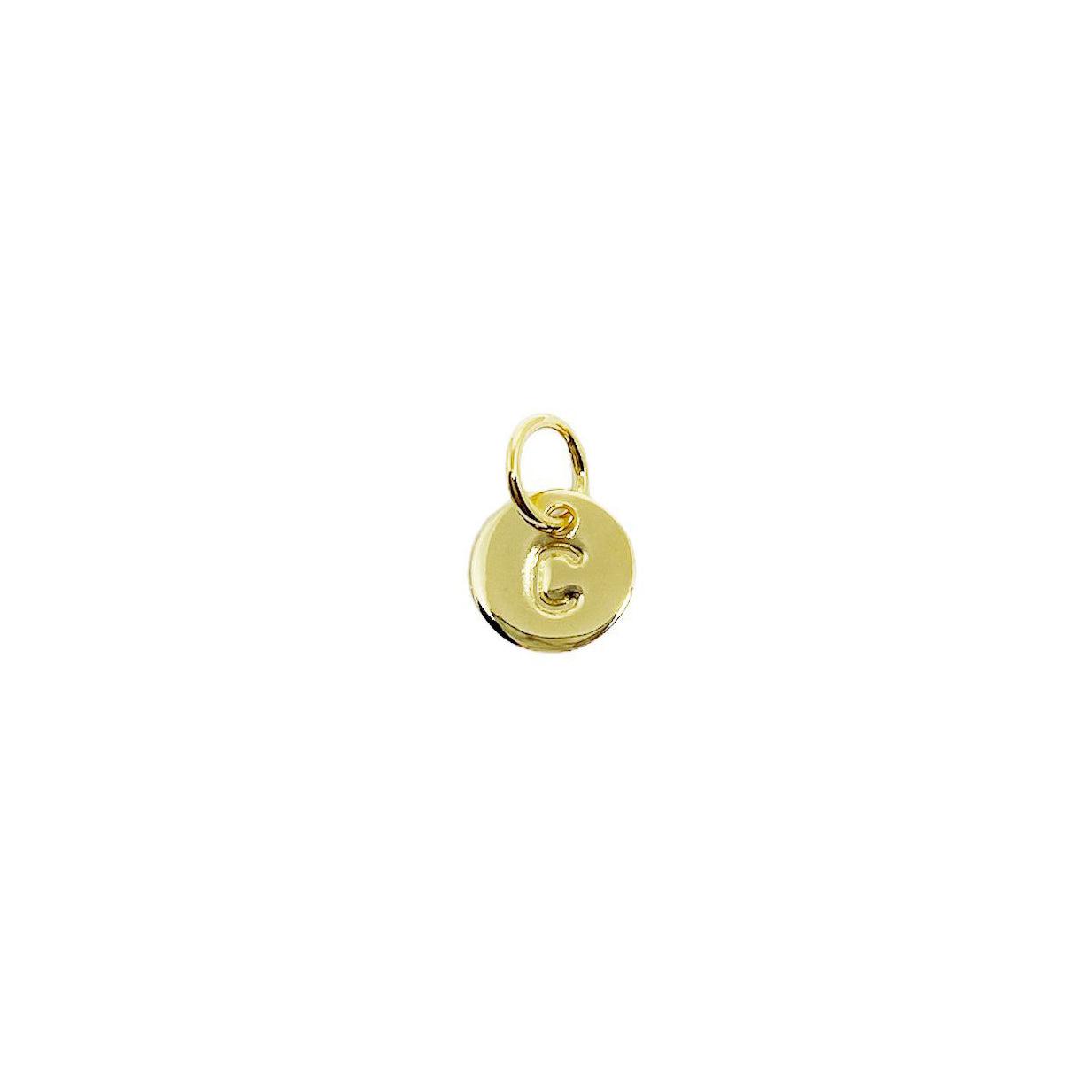 GoldFi Stamped Tiny Initial Letter Charm in 18k Gold Filled Complete Alphabet