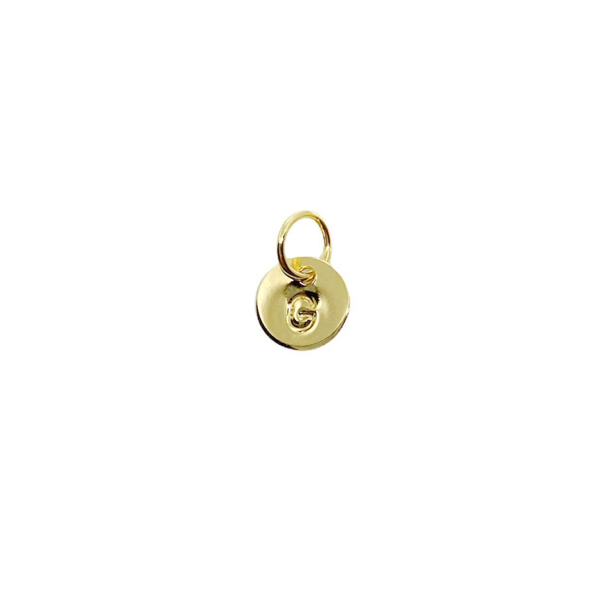 GoldFi Stamped Tiny Initial Letter Charm in 18k Gold Filled Complete Alphabet