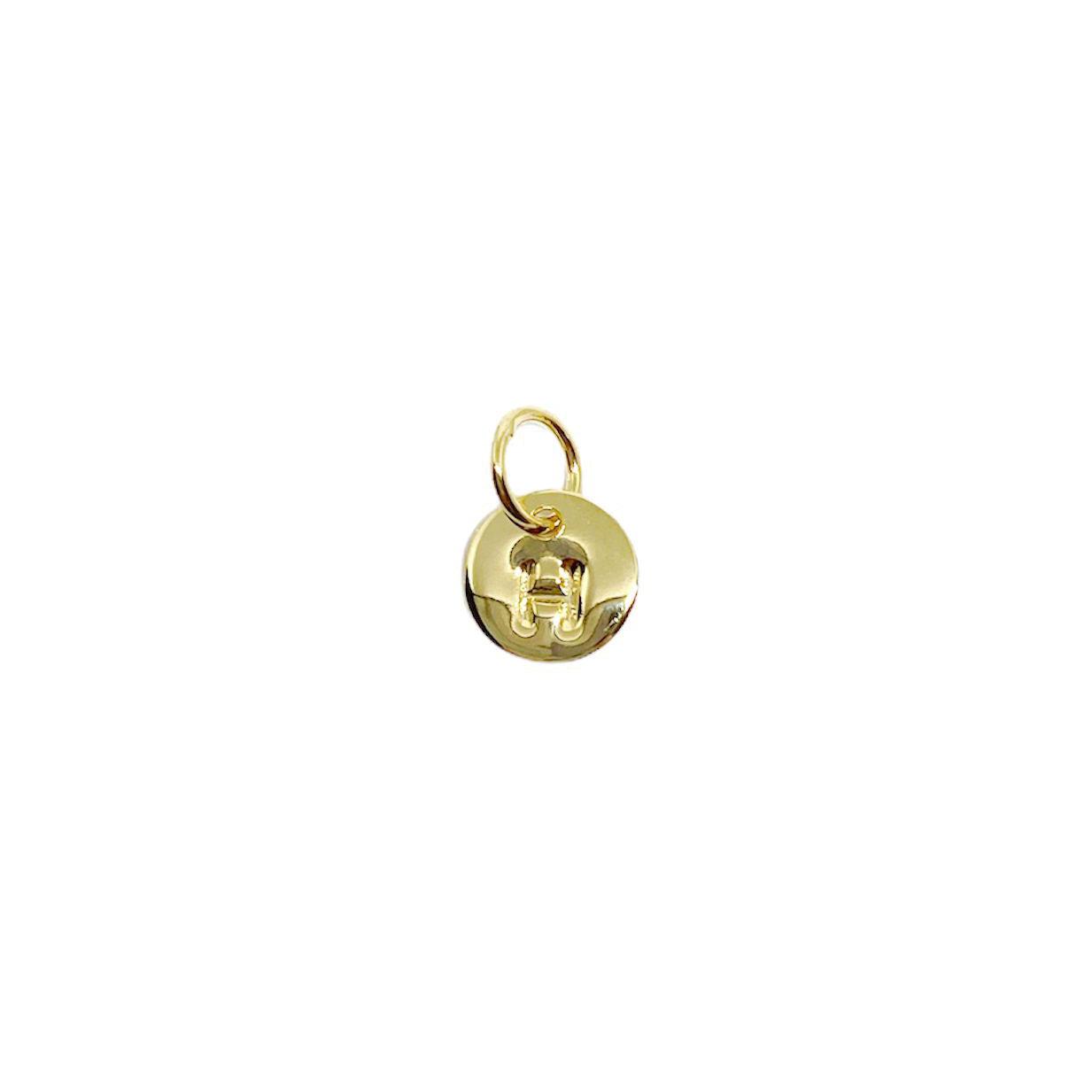 GoldFi Stamped Tiny Initial Letter Charm in 18k Gold Filled Complete Alphabet