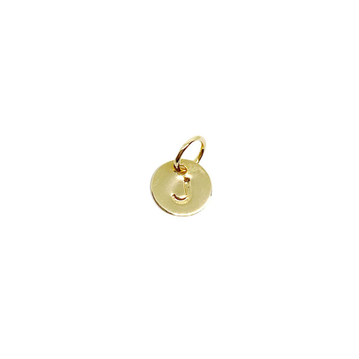 GoldFi Stamped Tiny Initial Letter Charm in 18k Gold Filled Complete Alphabet