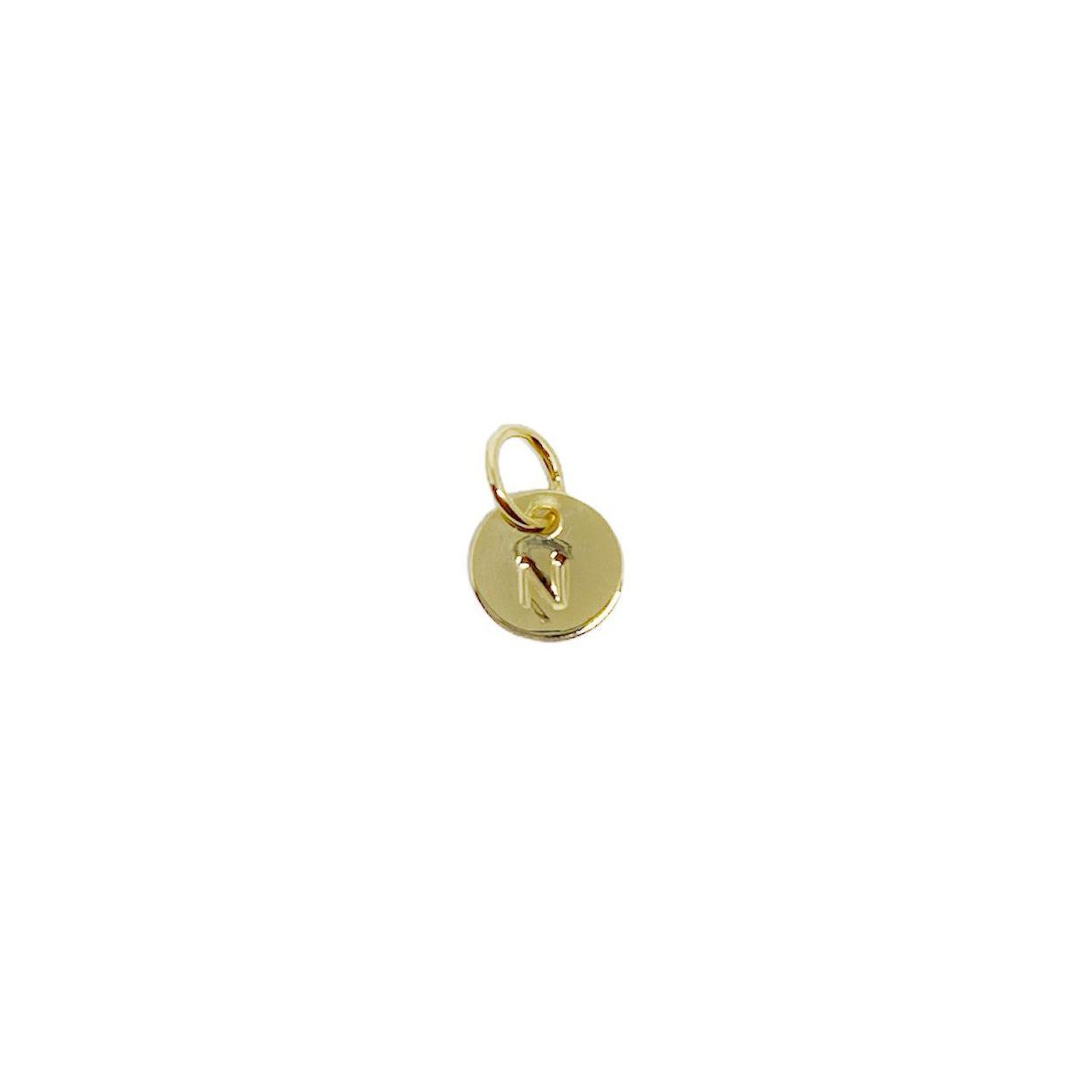 GoldFi Stamped Tiny Initial Letter Charm in 18k Gold Filled Complete Alphabet