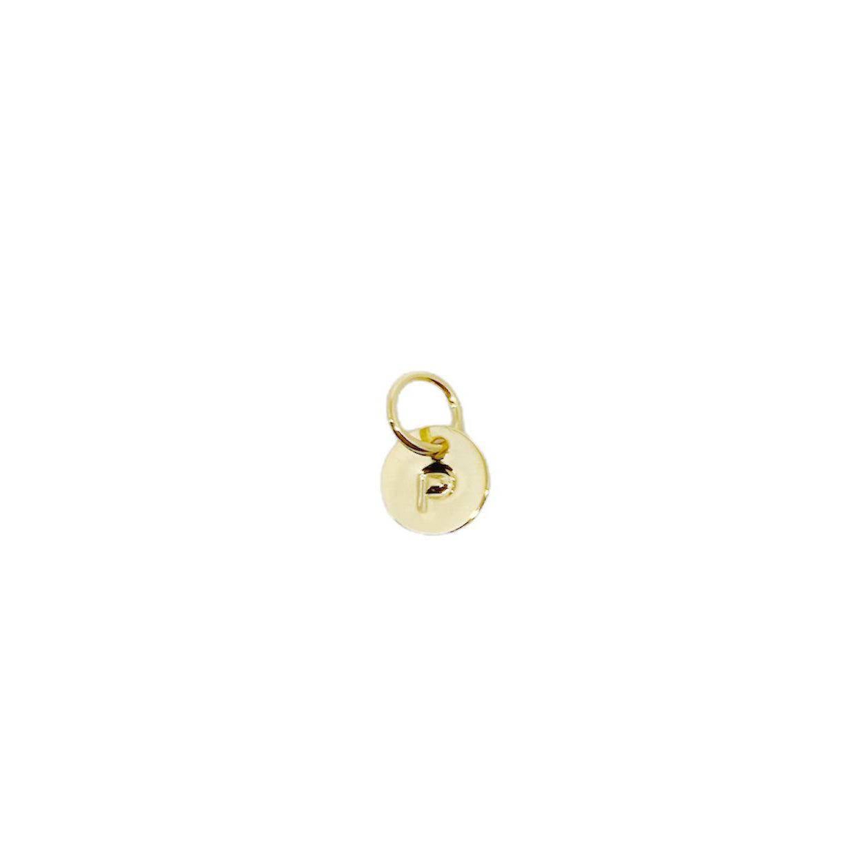 GoldFi Stamped Tiny Initial Letter Charm in 18k Gold Filled Complete Alphabet