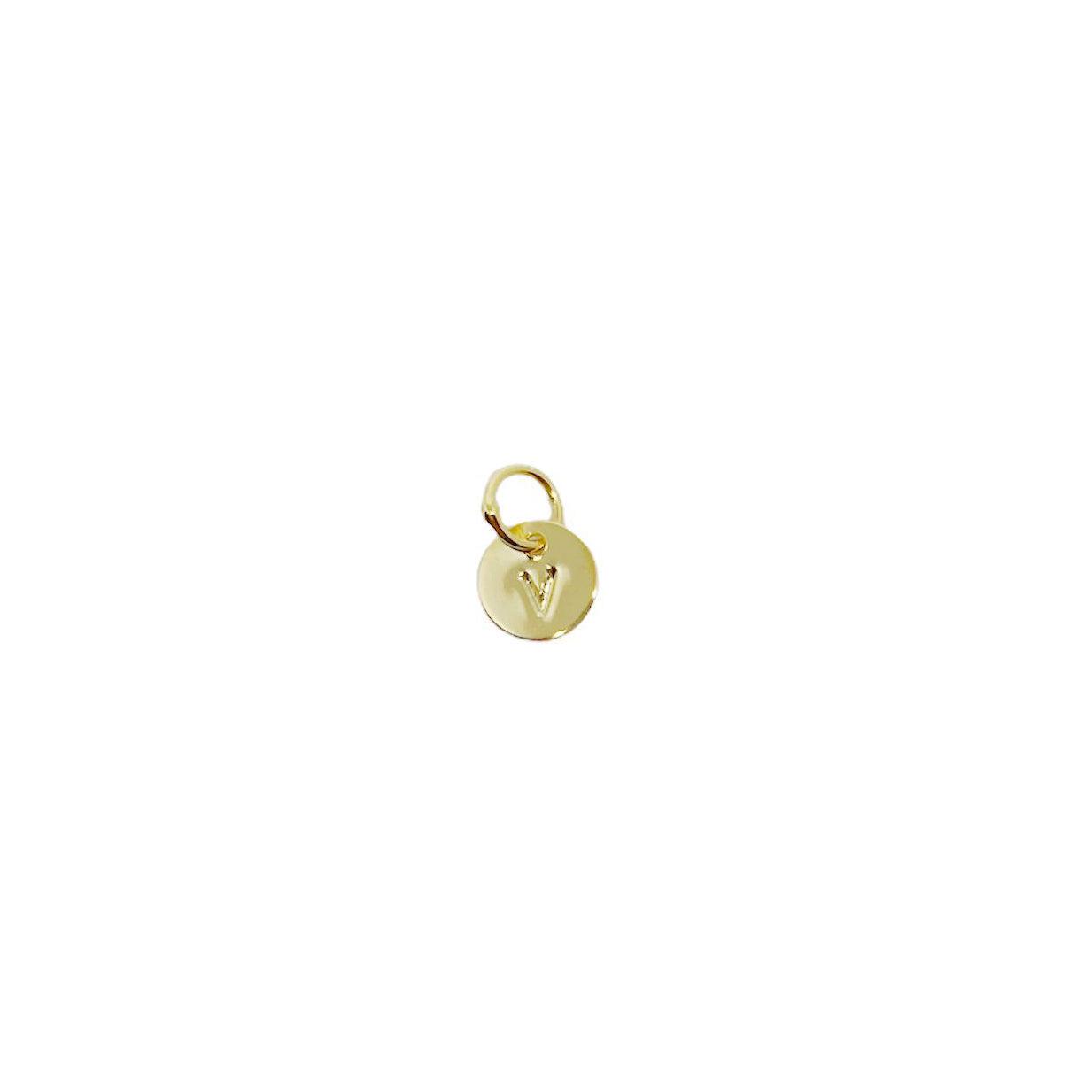 GoldFi Stamped Tiny Initial Letter Charm in 18k Gold Filled Complete Alphabet