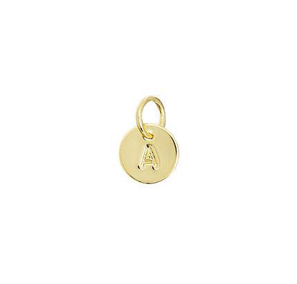 GoldFi Stamped Tiny Initial Letter Charm in 18k Gold Filled Complete Alphabet