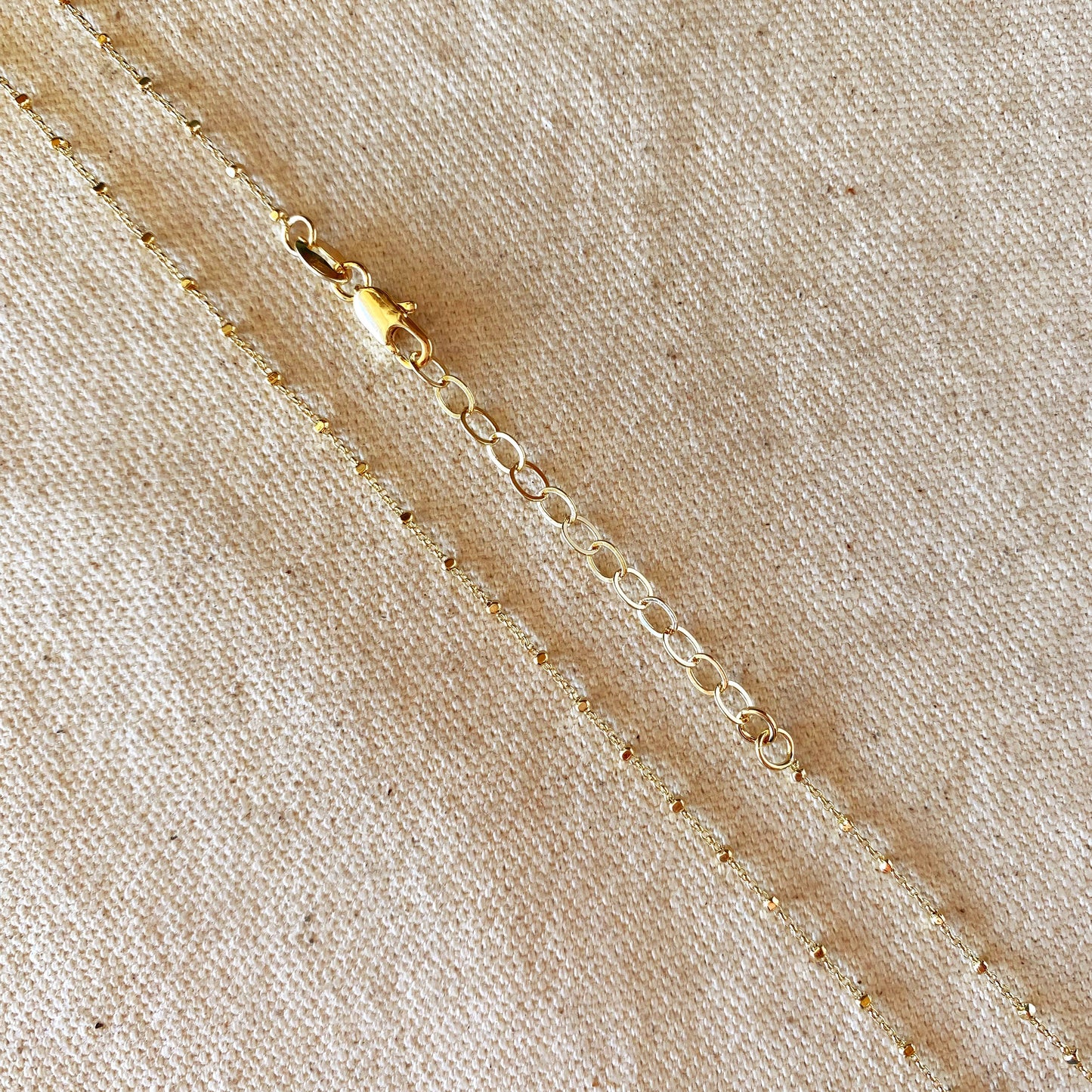 18k Gold Filled 1mm Spaced Beaded Chain