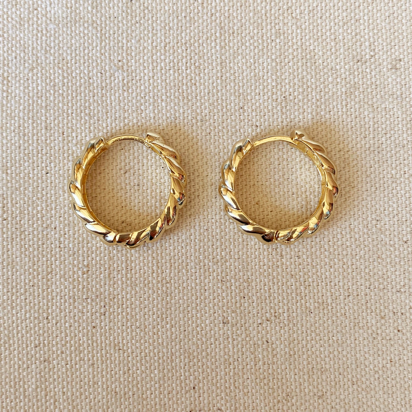 GoldFi 18k Gold Filled Croissant Clicker Earrings