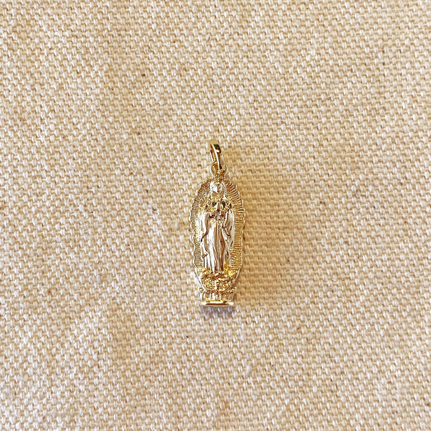 18k Gold Filled Lady of Grace Contour Charm