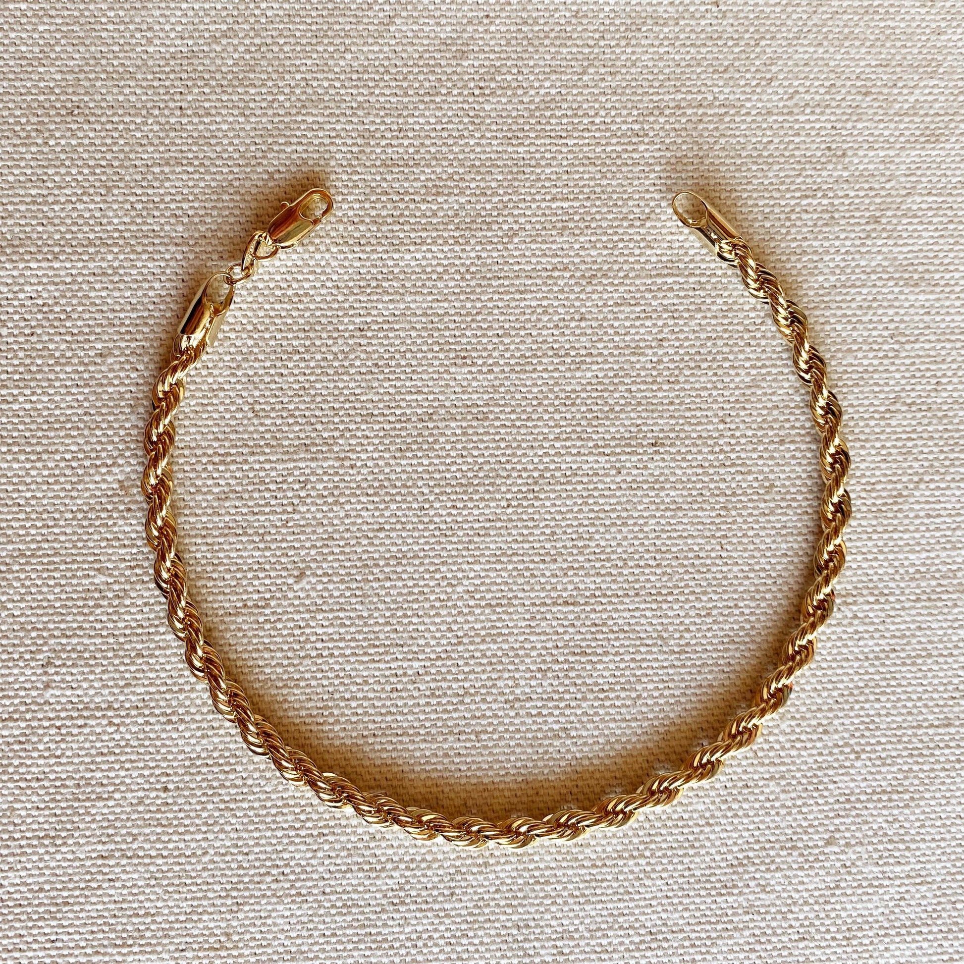 GoldFi 18k Gold Filled 4.0mm Rope Anklet