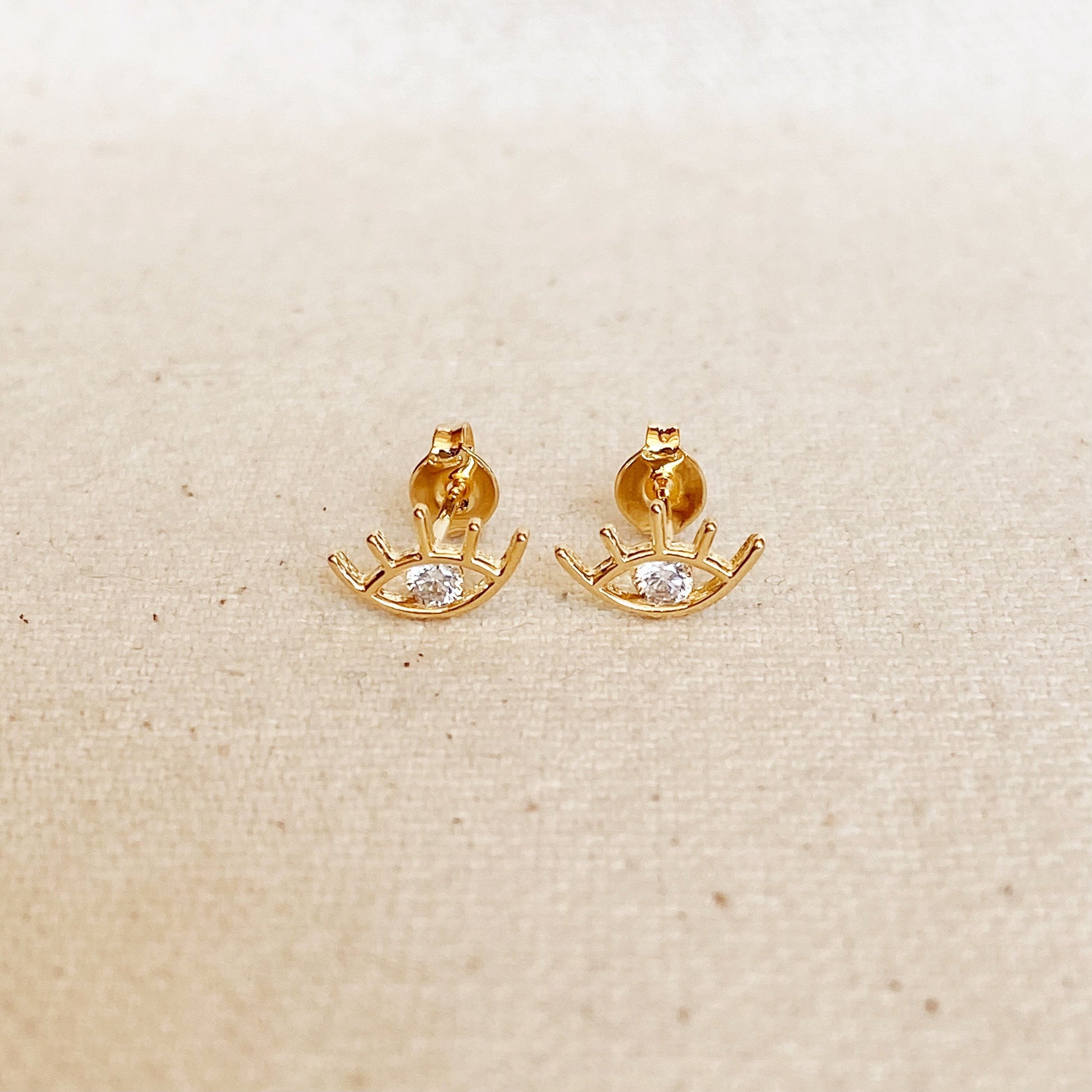 GoldFi 18k Gold Filled Eye Stud Earring