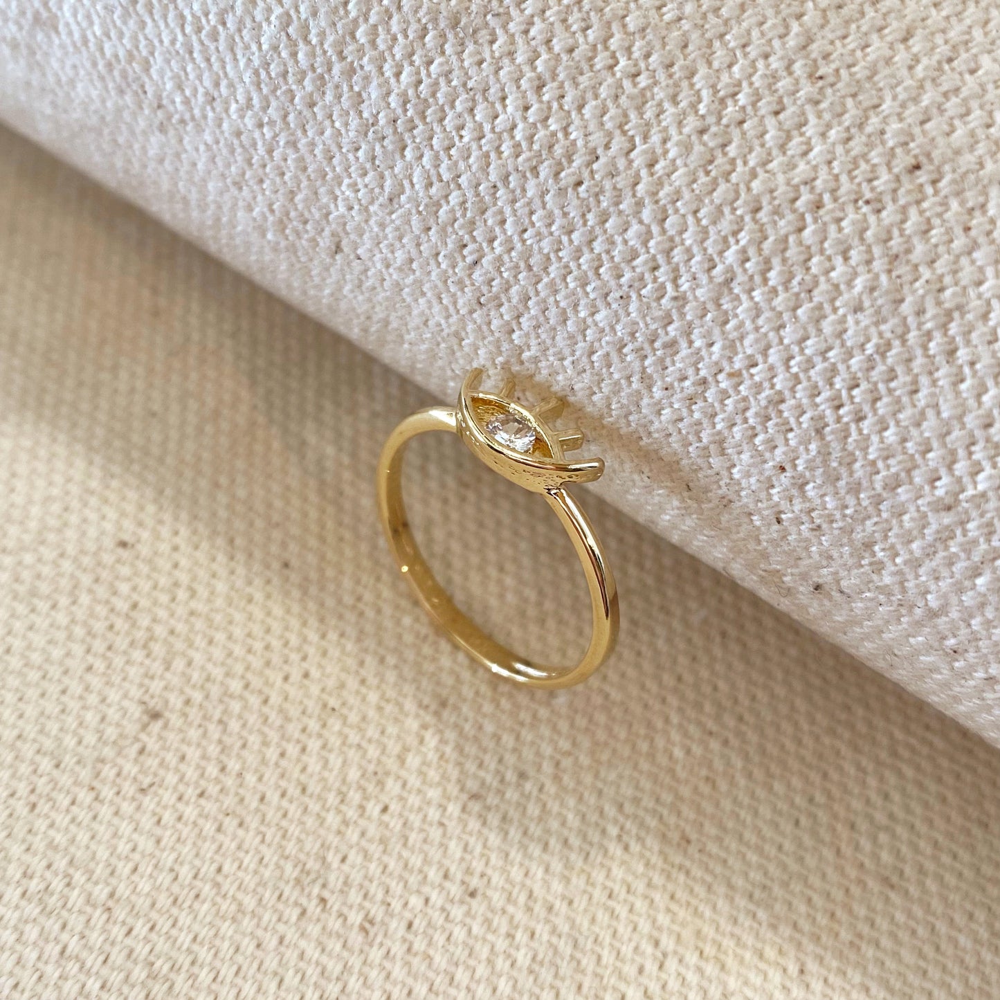 18k Gold Filled Dainty Eye Ring