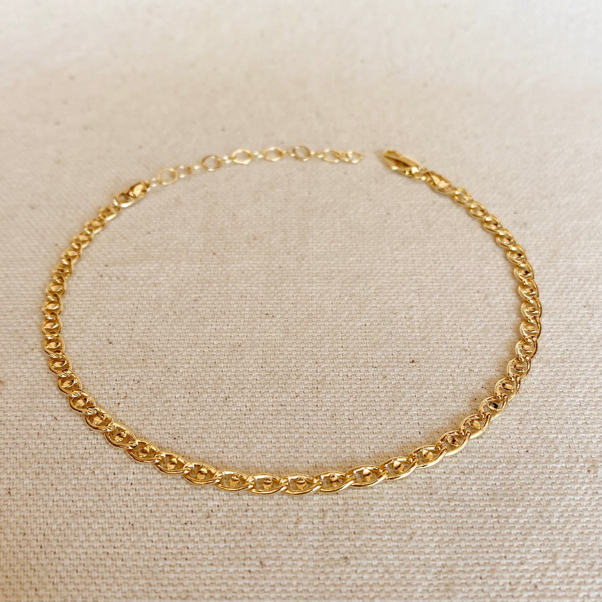 GoldFi 18k Gold Filled Detailed Mariner Anklet