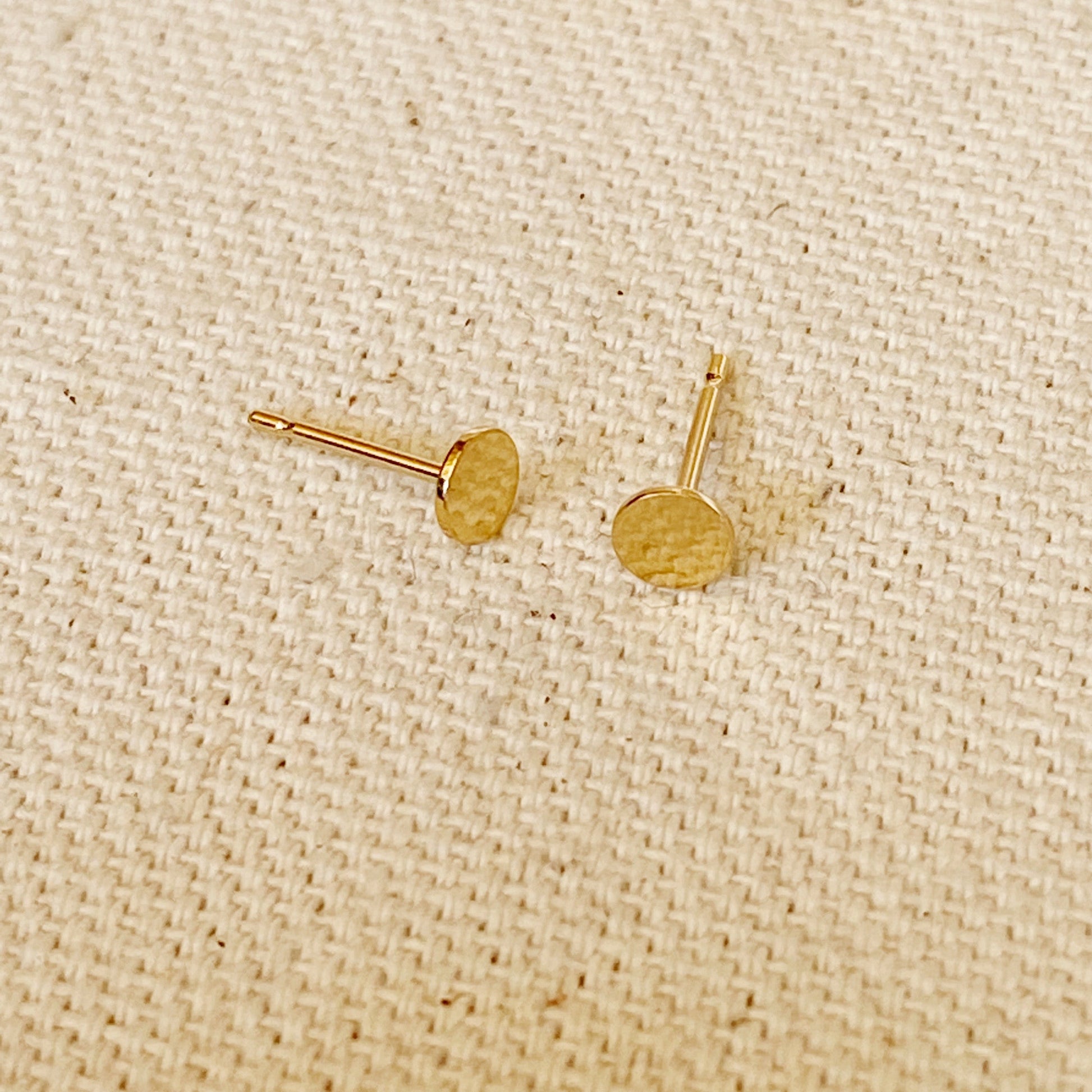 GoldFi 14k Gold Filled 4mm Round Disc Post Earrings