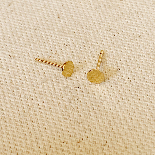 GoldFi 14k Gold Filled 4mm Round Disc Post Earrings