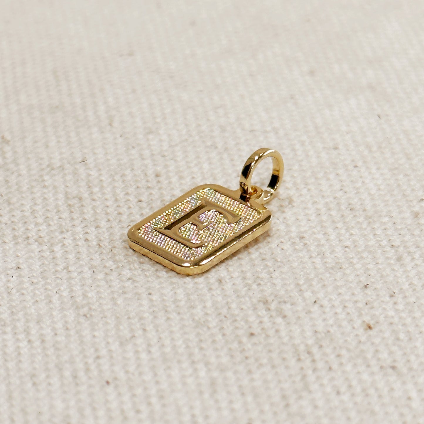 Textured Initial Plate Pendant