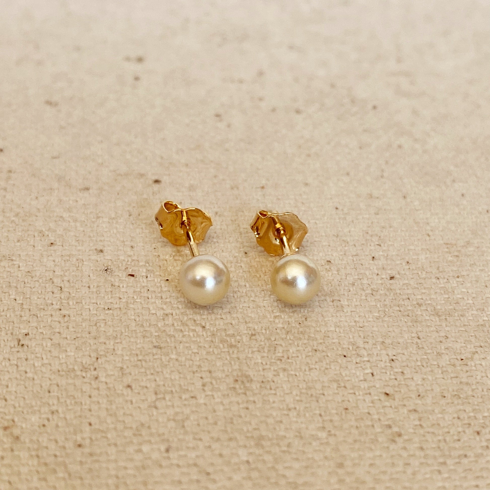 GoldFi 18k Gold Filled Simulated Pearl Stud