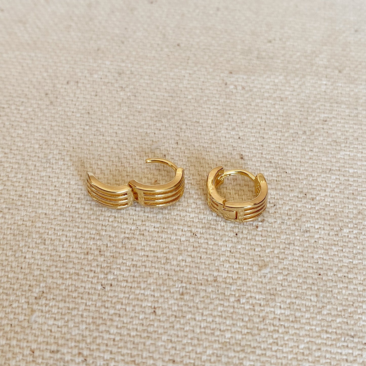 GoldFi 18k Gold Filled Tiny Waves Clicker Hoop Earrings