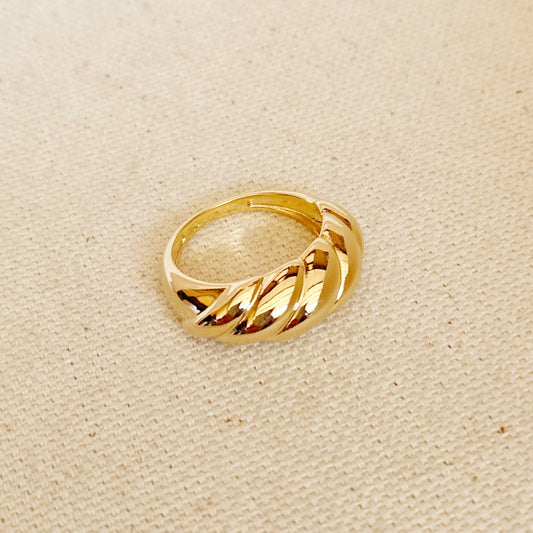 GoldFi 18k Gold Filled Dome Croissant Ring