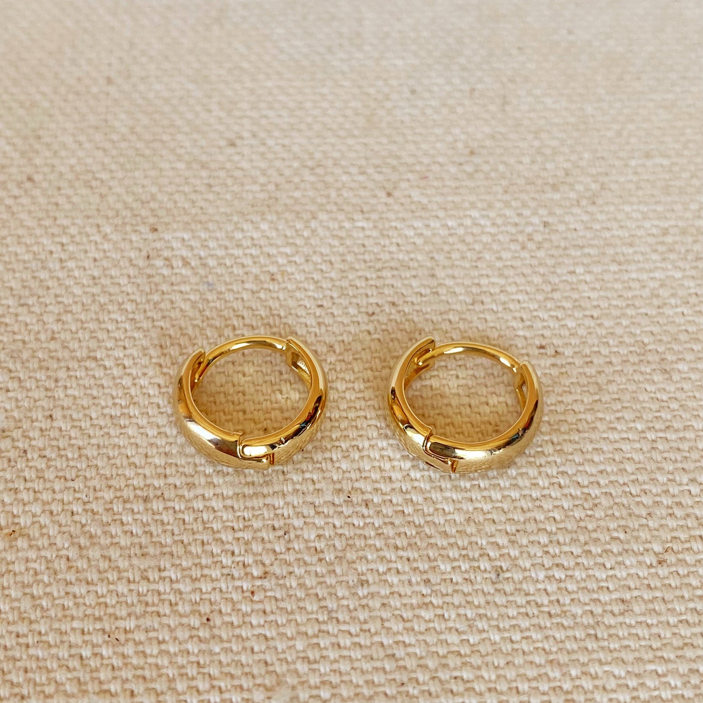 GoldFi 18k Gold Filled Plain 12mm Clicker Hoop Earrings