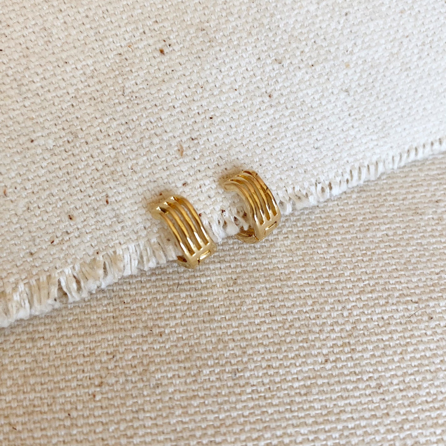 GoldFi 18k Gold Filled Tiny Waves Clicker Hoop Earrings