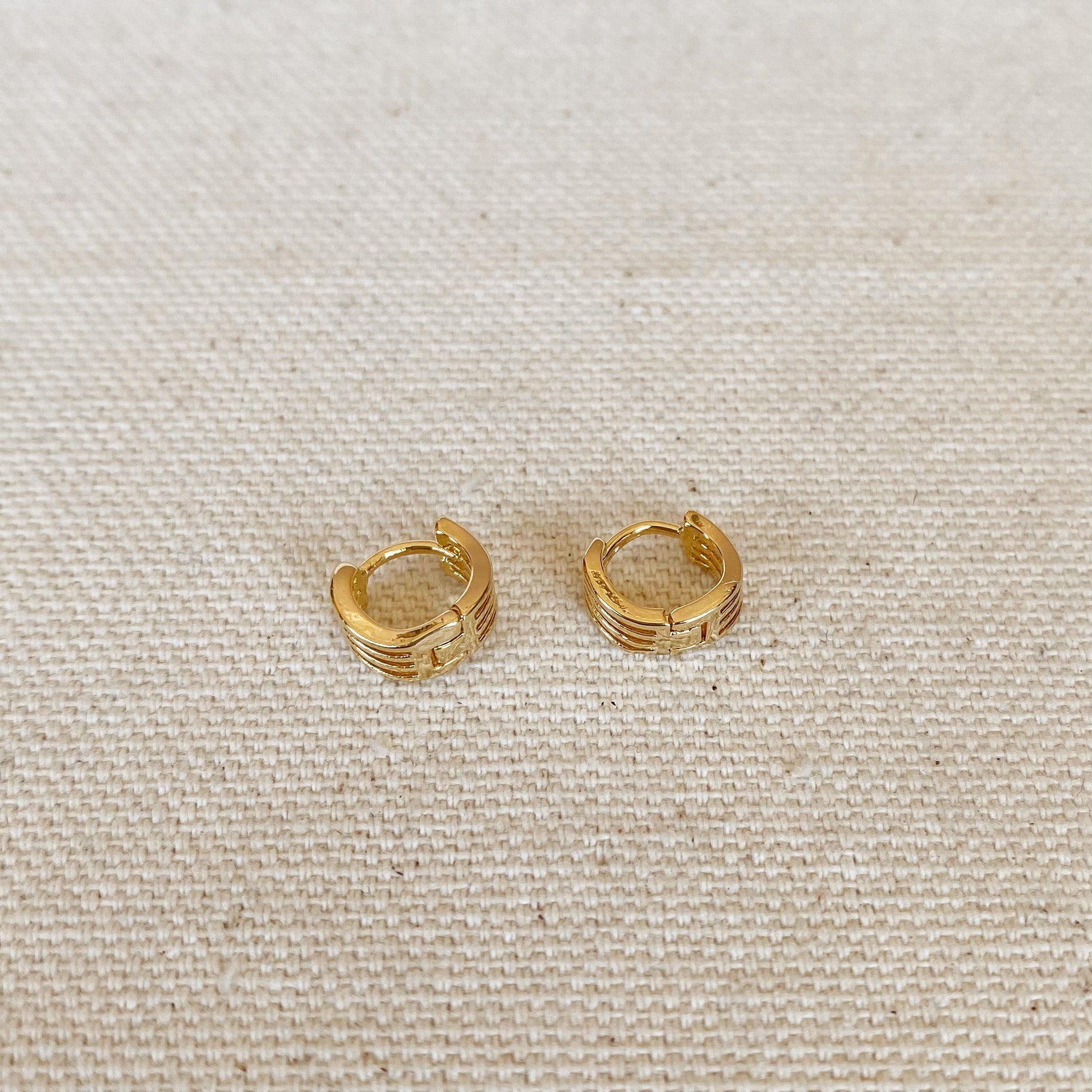 GoldFi 18k Gold Filled Tiny Waves Clicker Hoop Earrings