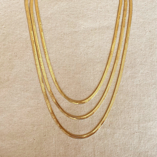 GoldFi 18k Gold Filled 4.0mm Thickness Herringbone Chain