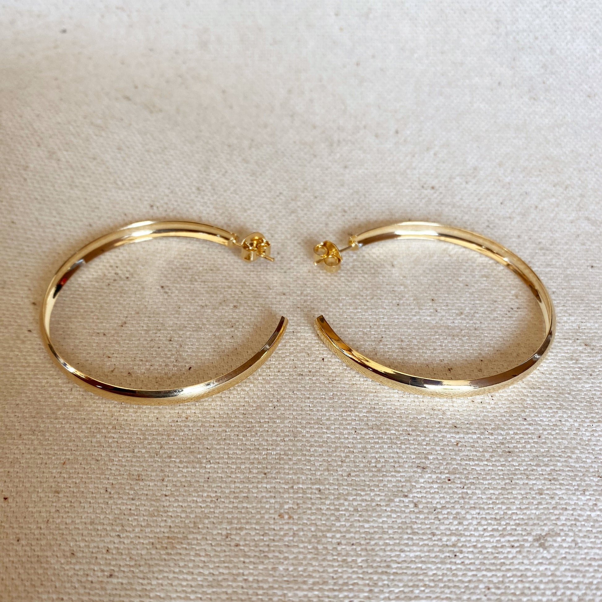 GoldFi 18k Gold Filled 50mm Hollow C-Hoop Earrings