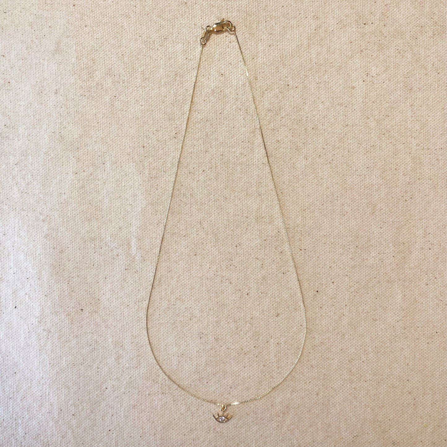 18k Gold Filled Dainty Eye Necklace