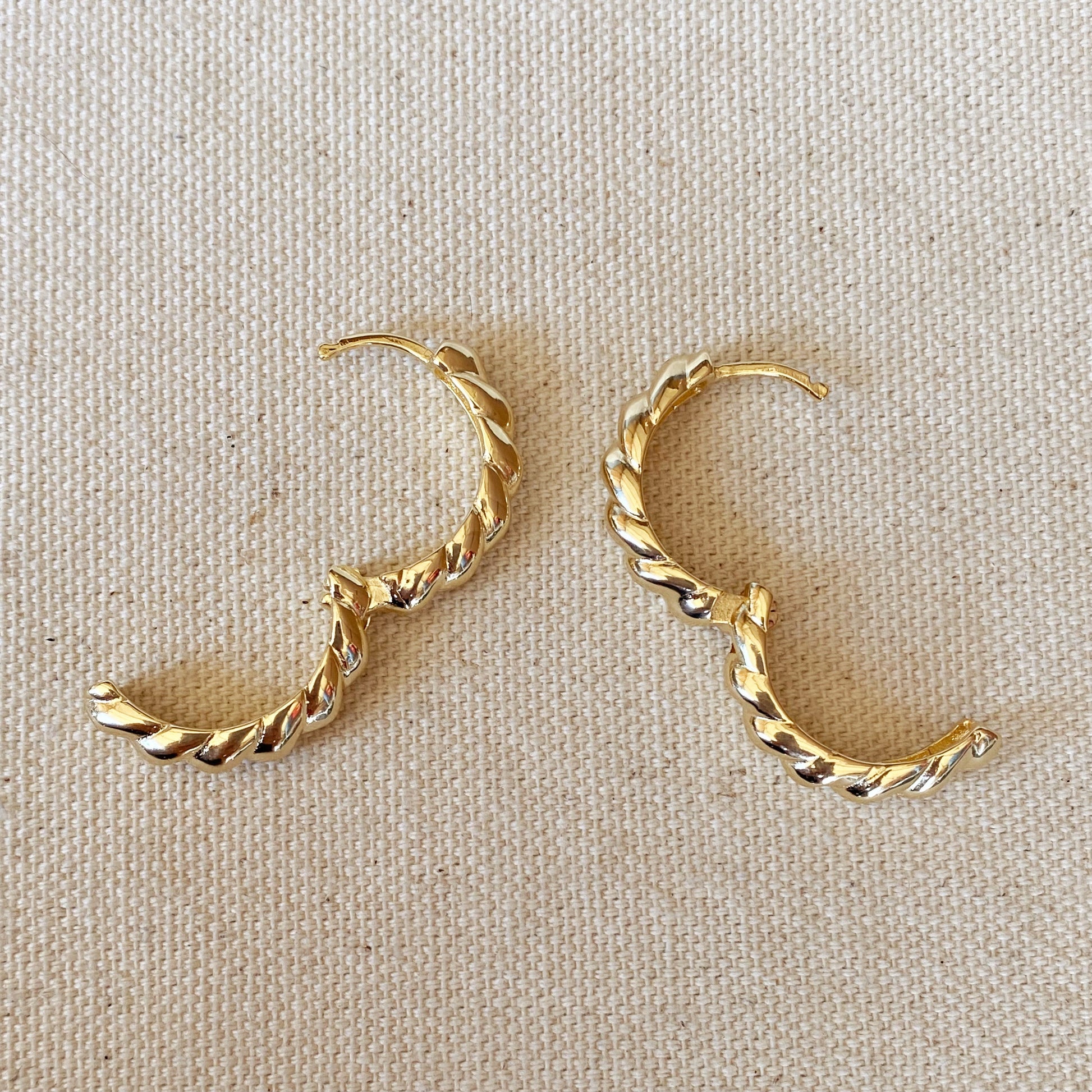 GoldFi 18k Gold Filled Croissant Clicker Earrings