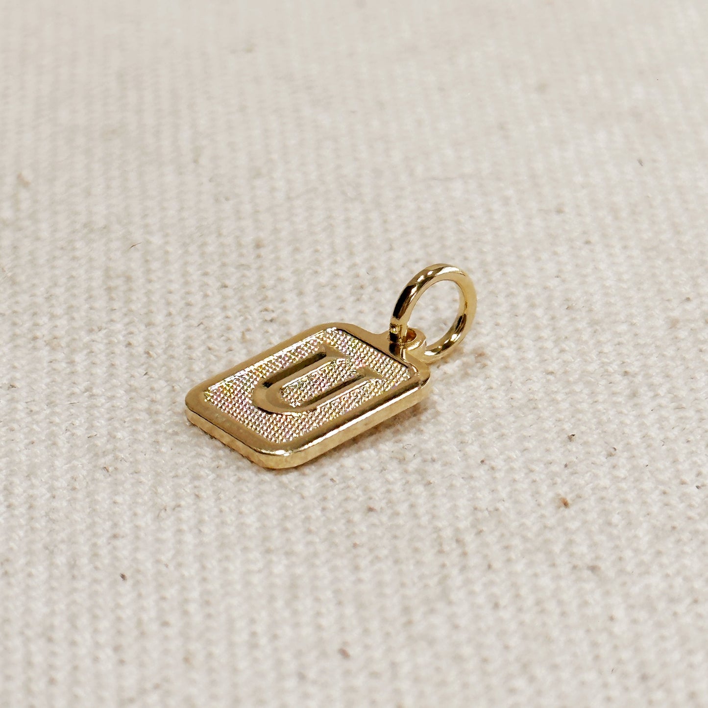 Textured Initial Plate Pendant