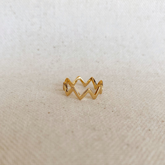 GoldFi 18k Gold Filled Chevron Midi-Ring