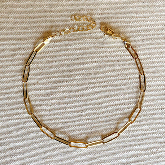 GoldFi 18k Gold Filled Classic Paperclip Chain Anklet