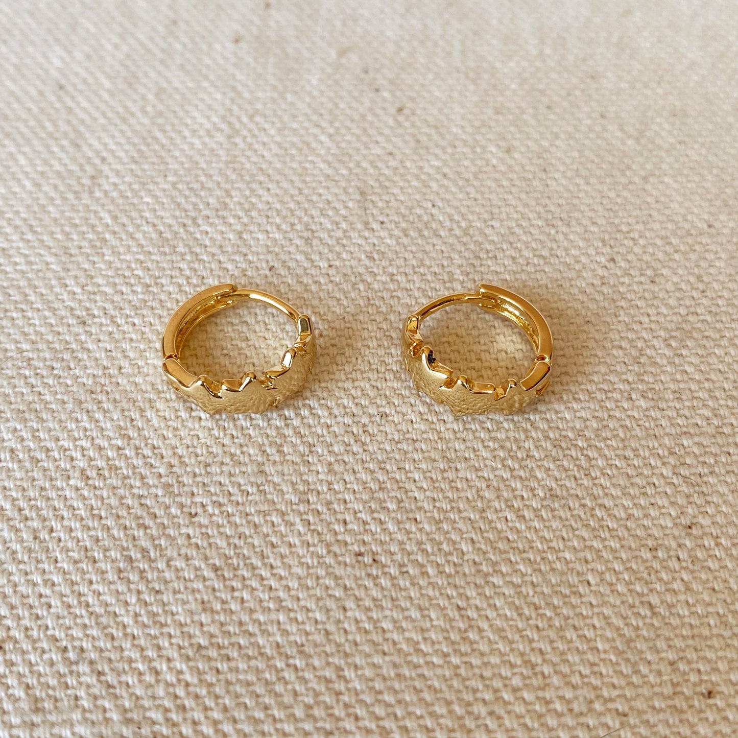 GoldFi 18k Gold Filled Stars Clicker Hoop Earrings