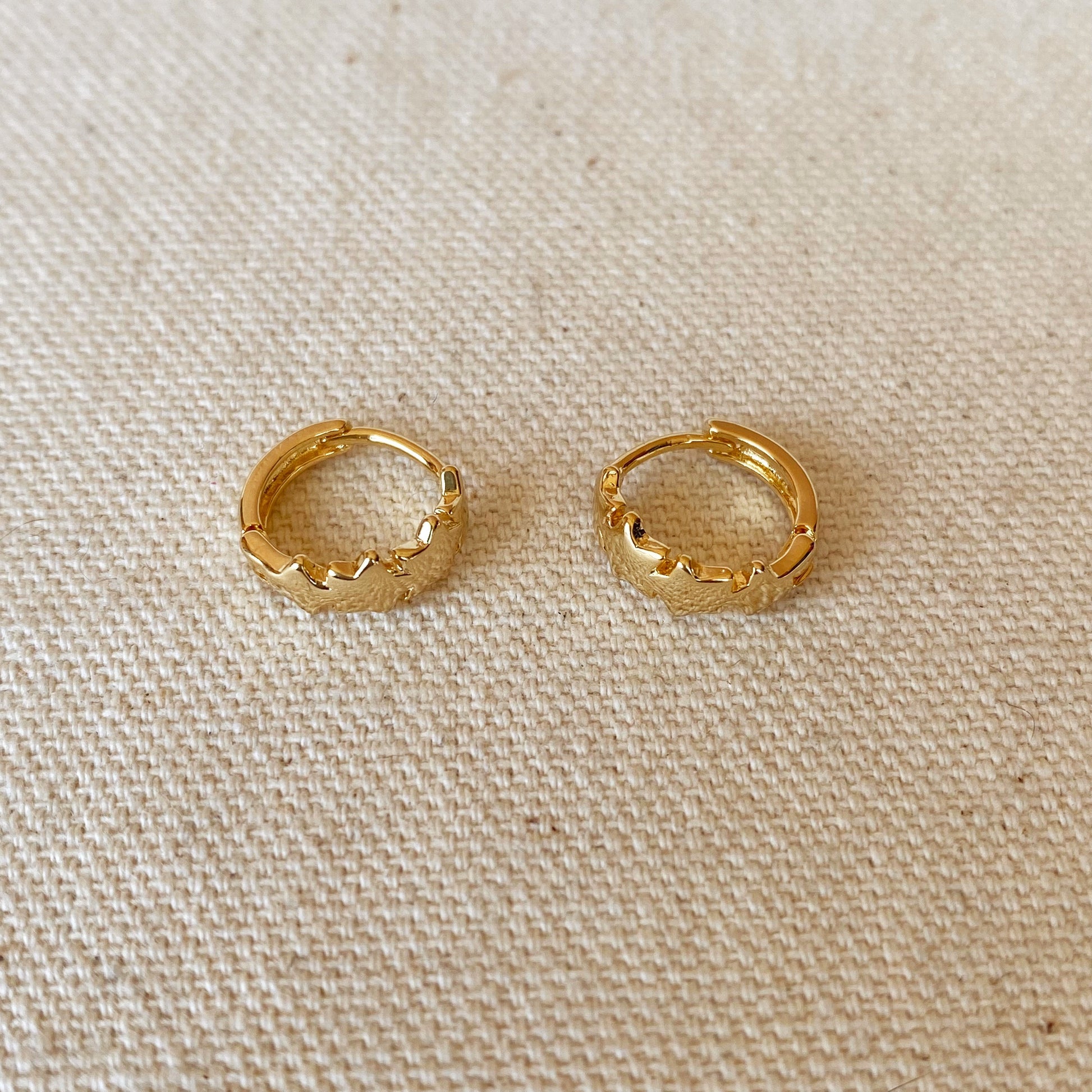 GoldFi 18k Gold Filled Stars Clicker Hoop Earrings