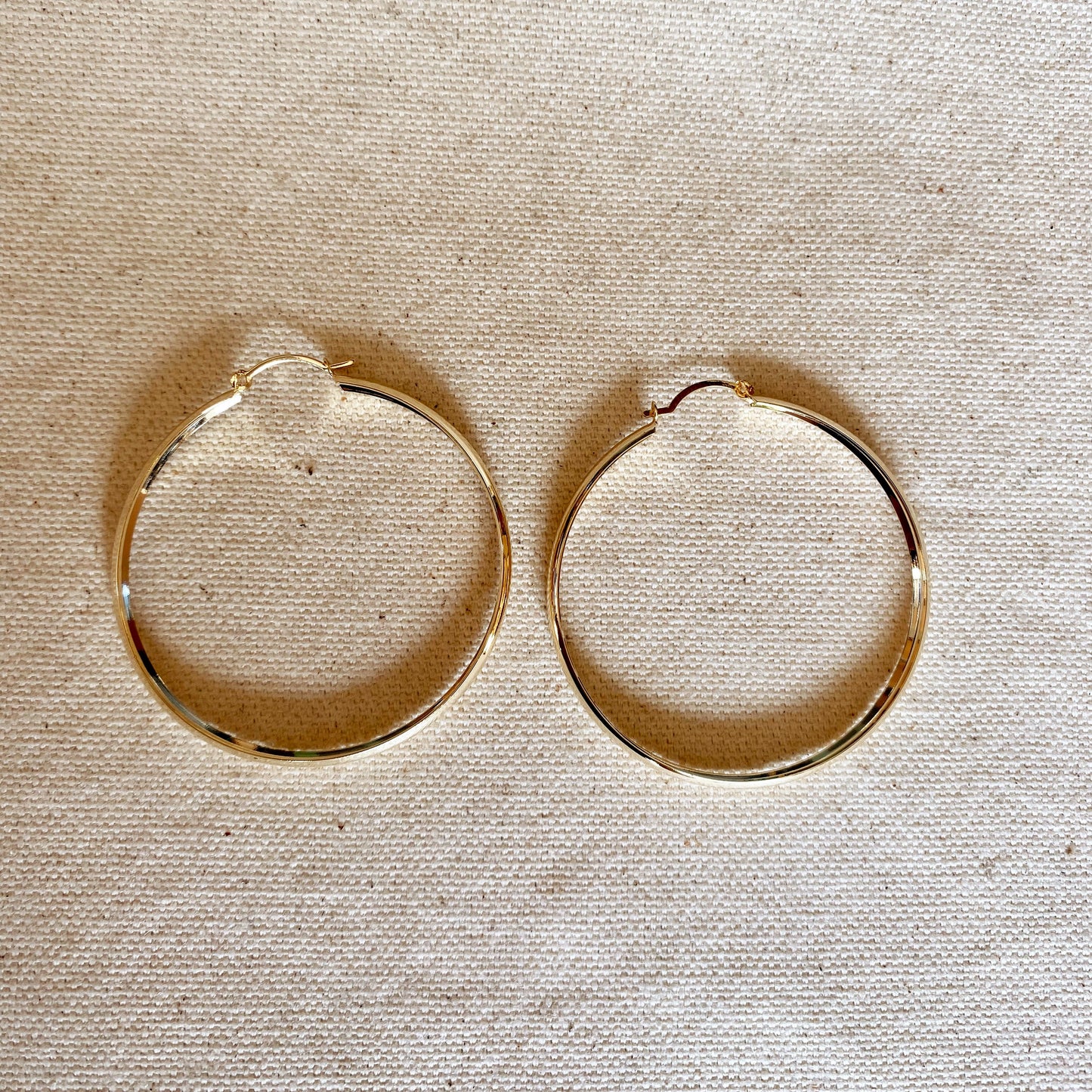 GoldFi Light 18k Gold Filled Hoop Earrings 50mm Diameter