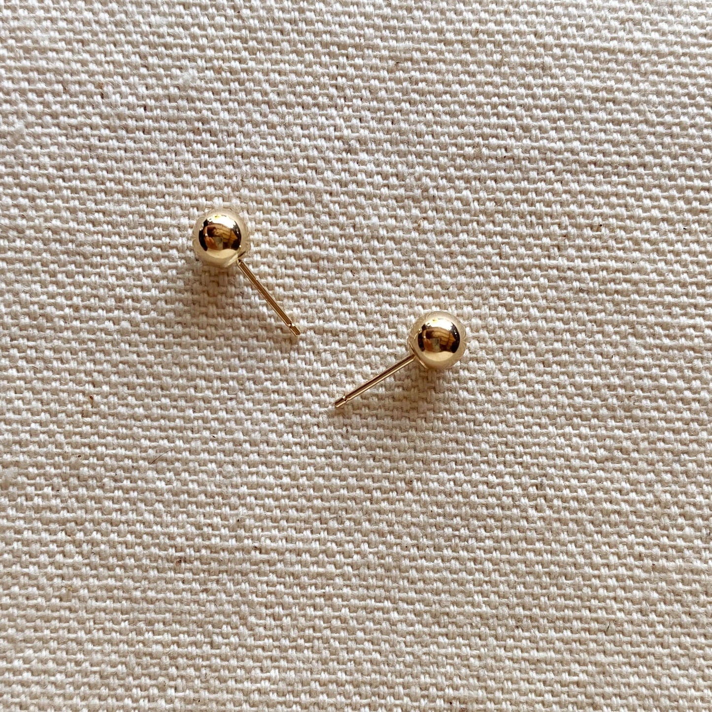 GoldFi 14k Solid Gold 5.0mm Ball Stud Earrings