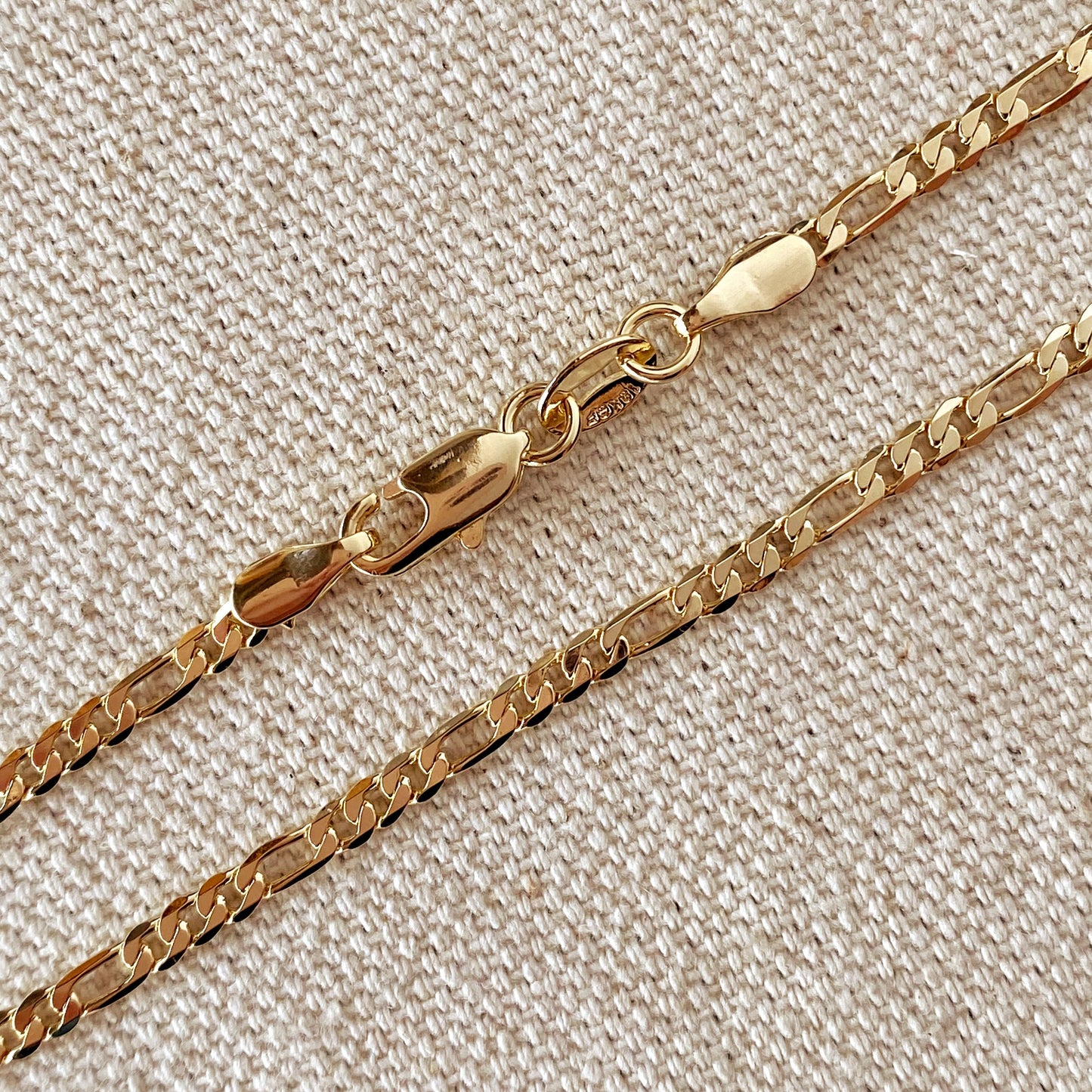 18k Gold Filled 2.5mm Flat Figaro Chain Anklet