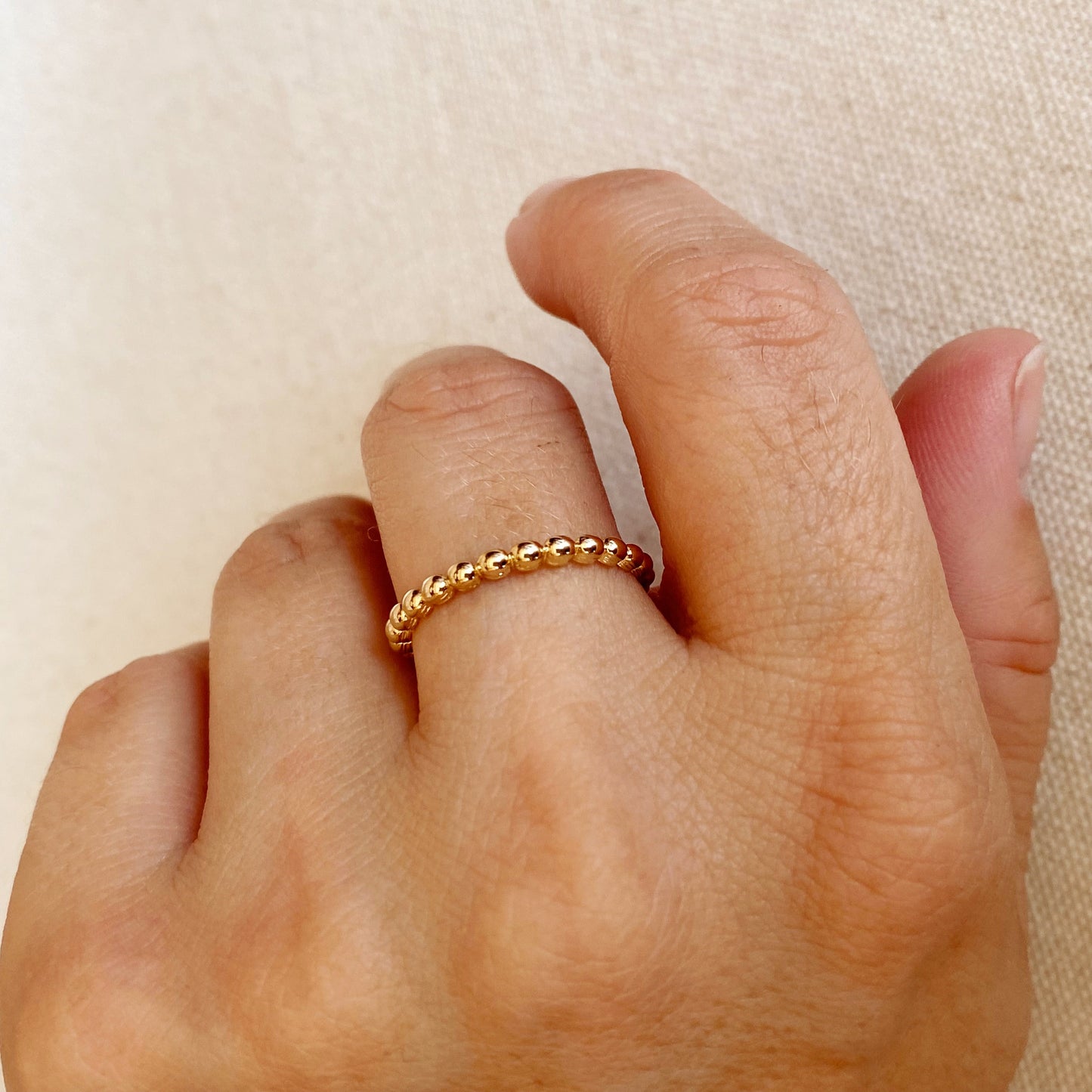 GoldFi 18k Gold Filled Beaded Band Ring