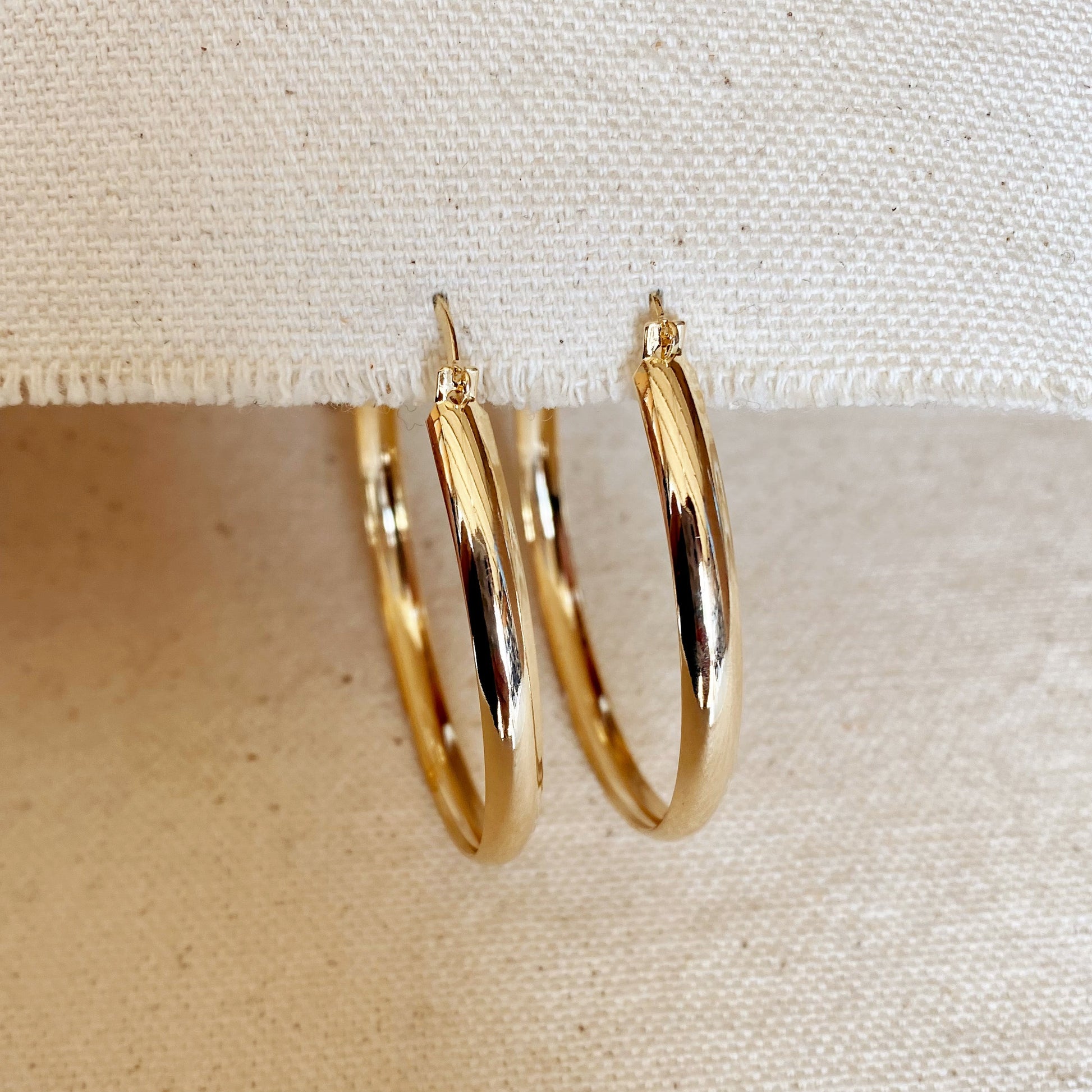 GoldFi Light 18k Gold Filled Hoop Earrings 50mm Diameter