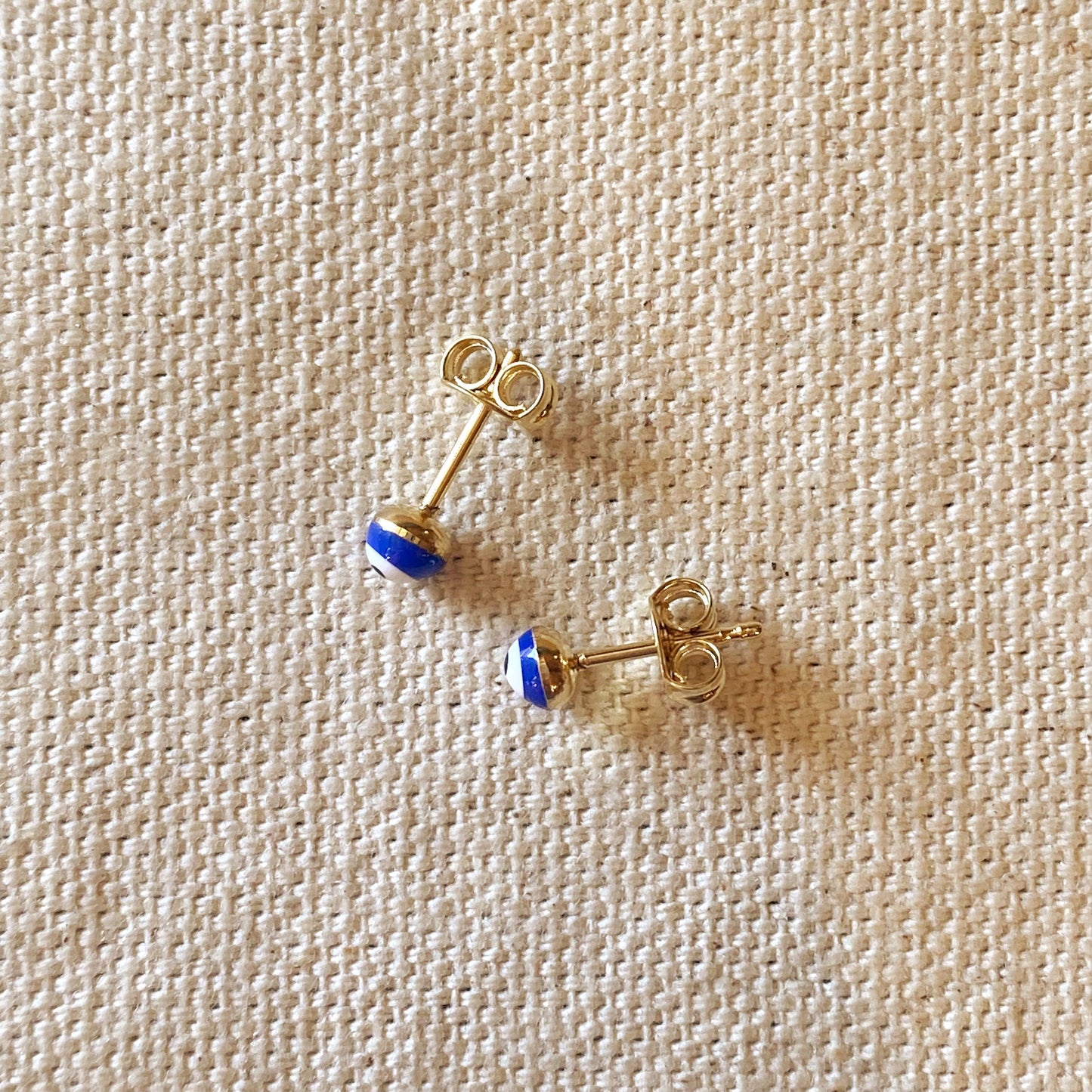 18k Gold Filled Enamel 4mm Evil Eye