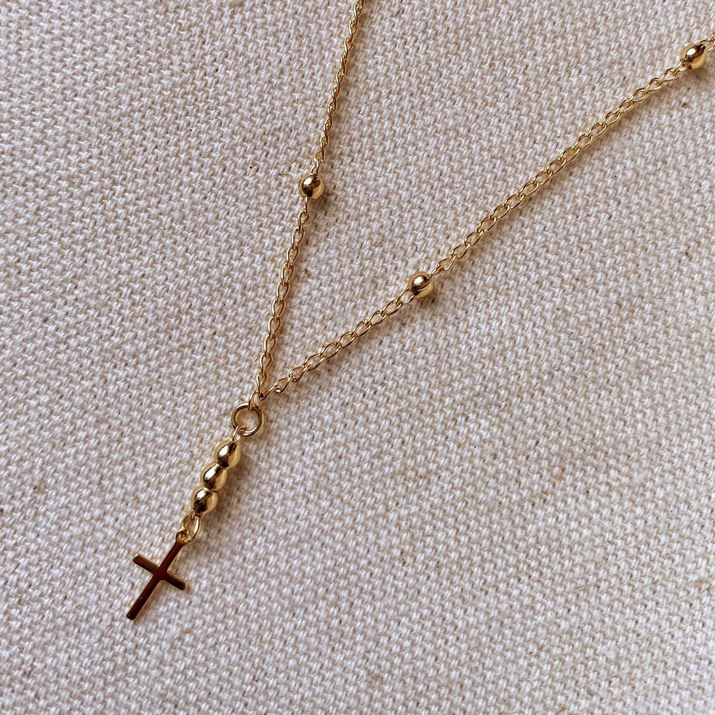 GoldFi 18k Gold Filled Simple Cross Necklace