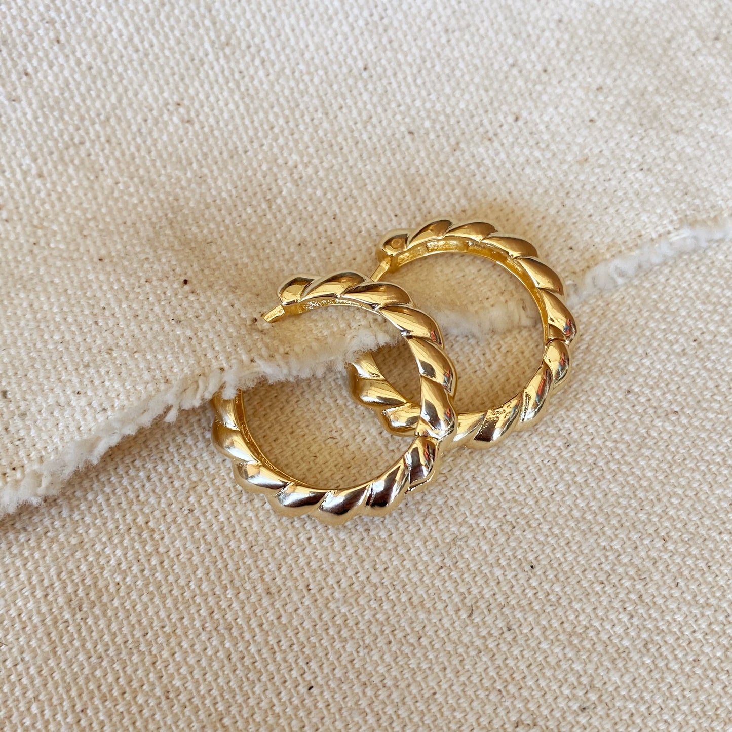 GoldFi 18k Gold Filled Croissant Clicker Earrings