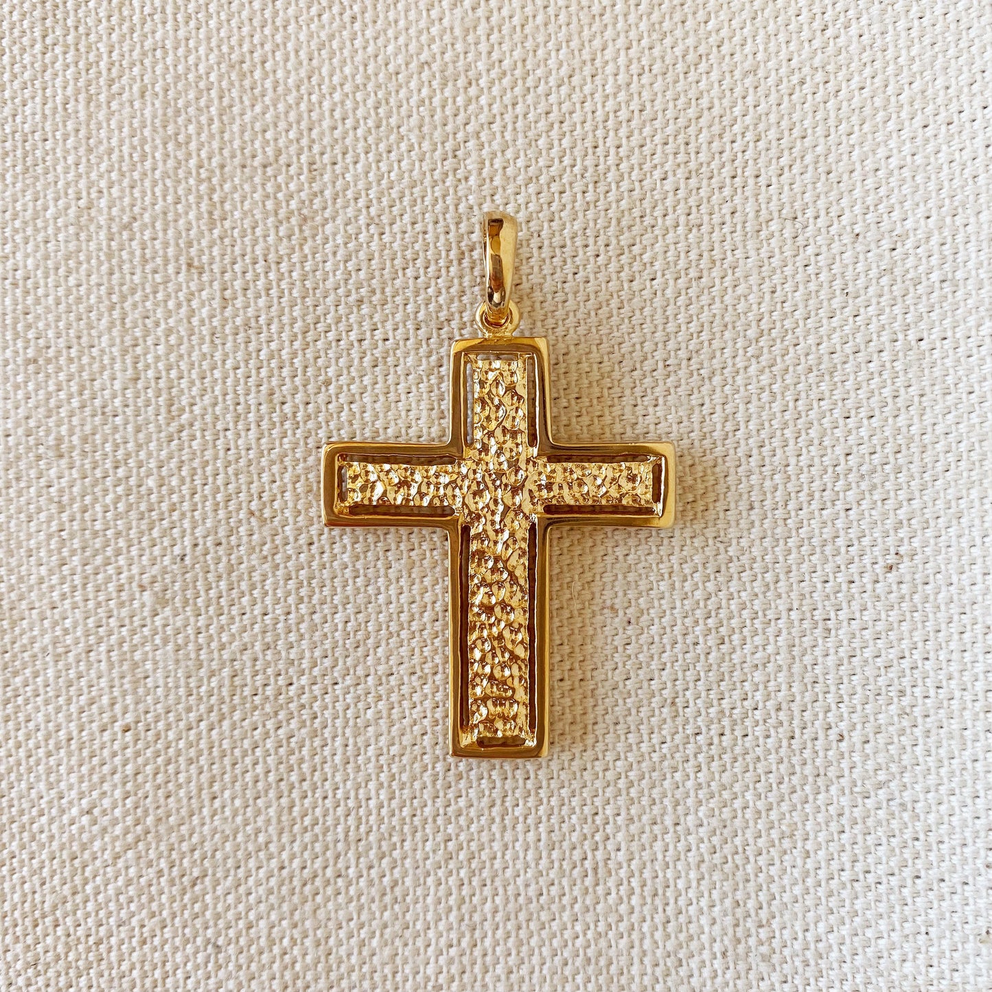 GoldFi 18k Gold Filled Rustic Cross Pendant