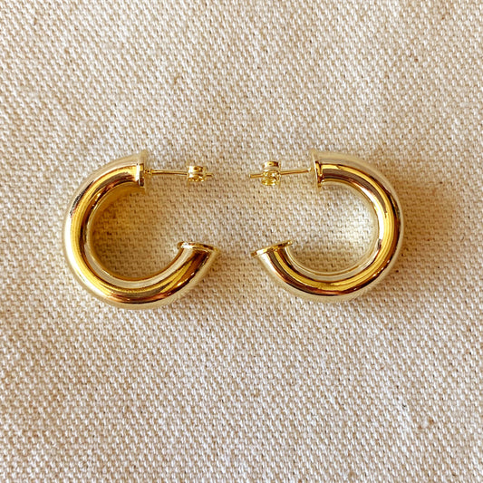 18k Gold Filled 25mm Chubby C-Hoop Earrings